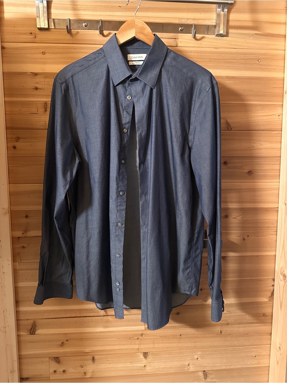 Calvin Klein Men's Dark Blue Dress Shirt